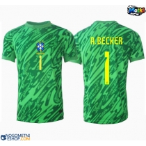 Moški Nogometni dresi Brazilija Alisson Becker #1 Vratar Domači Copa America 2024 Kratek Rokav